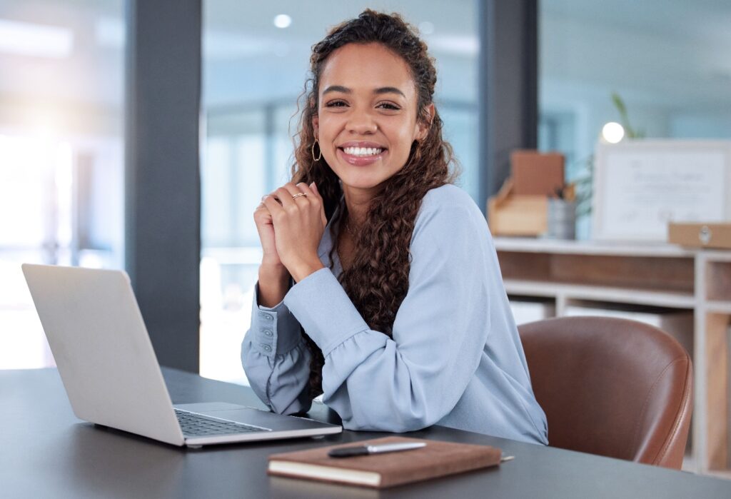 Lady smiles at work